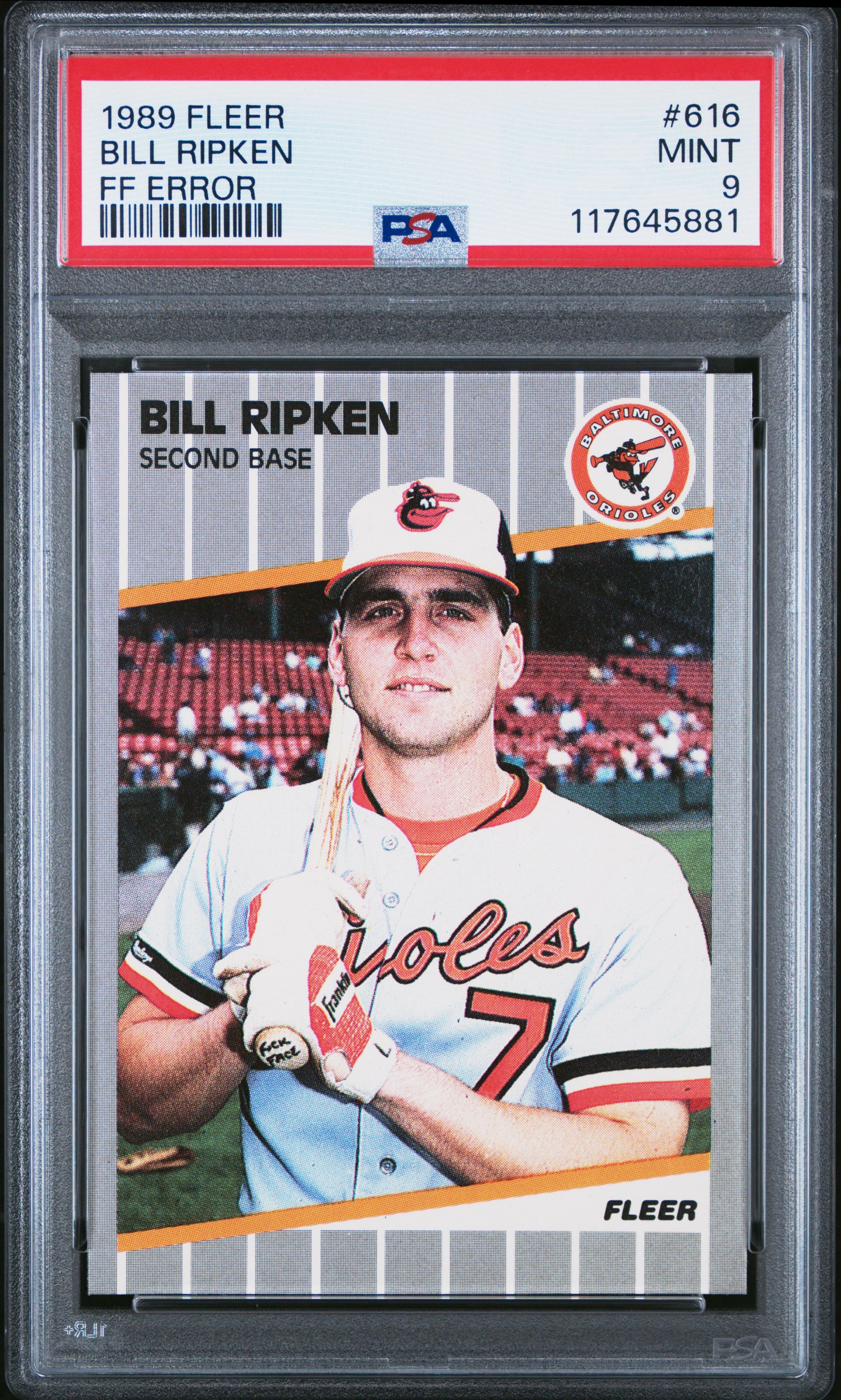 Bill Ripken 1989 Fleer #616 FF Error PSA 9 Mint 5881