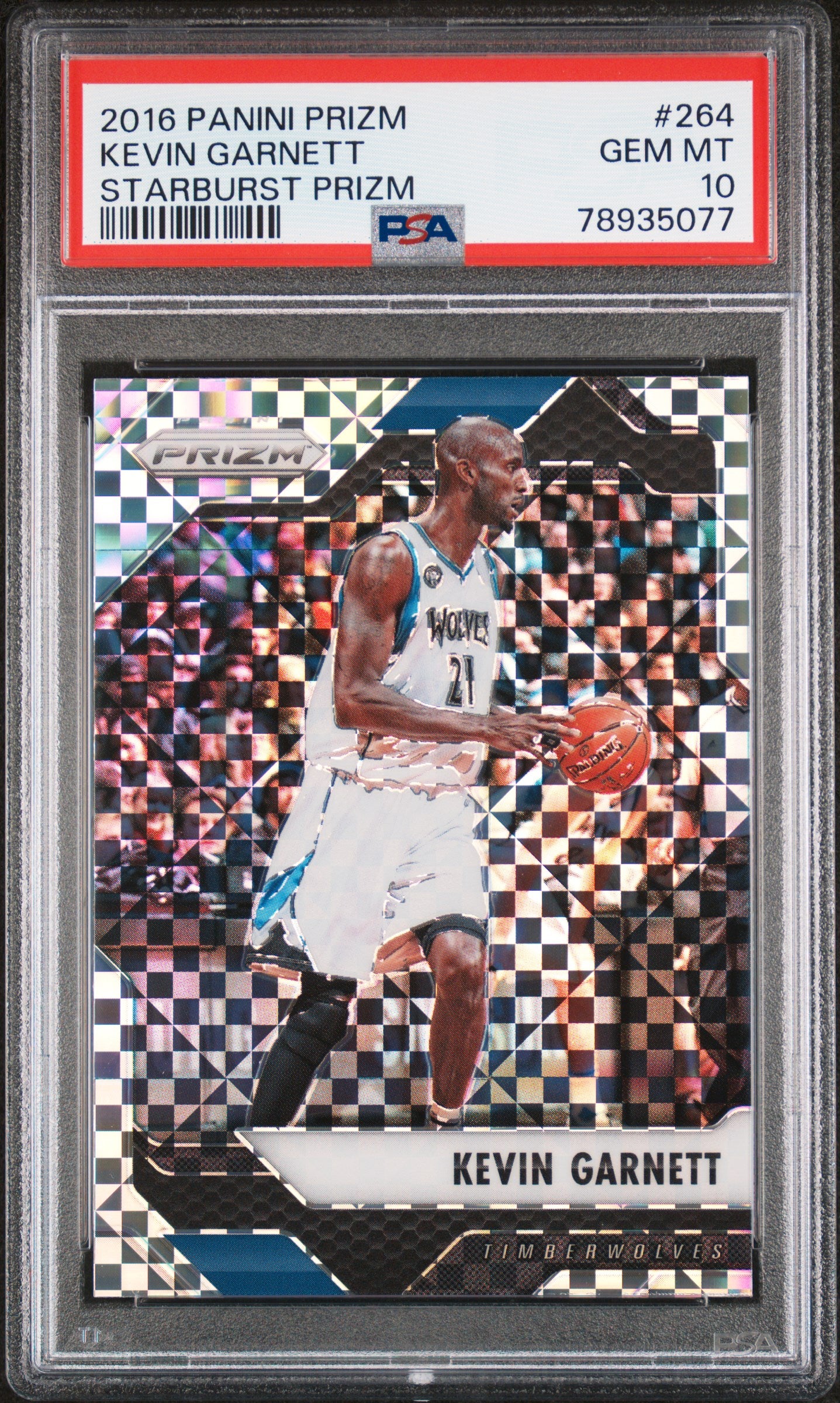 Kevin Garnett 2016 Panini Prizm #264 Starburst Prizm PSA 10 Gem Mint