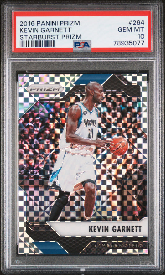 Kevin Garnett 2016 Panini Prizm #264 Starburst Prizm PSA 10 Gem Mint