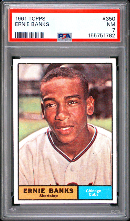 Ernie Banks 1961 Topps #350 PSA 7 Near Mint