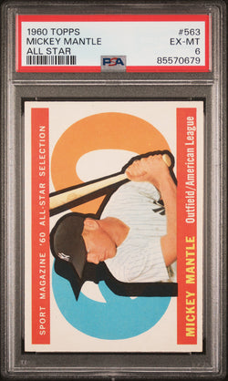 Mickey Mantle 1960 Topps All-Star #563 PSA 6 Ex-Mint