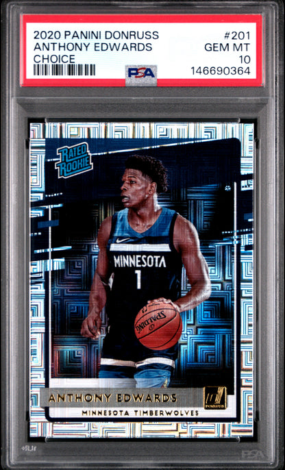 Anthony Edwards 2020 Donruss Choice Rookie #201 PSA 10 Gem Mint 0364