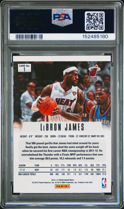 LeBron James 2012 Panini PRizm #1 PSA 9 Mint 5180