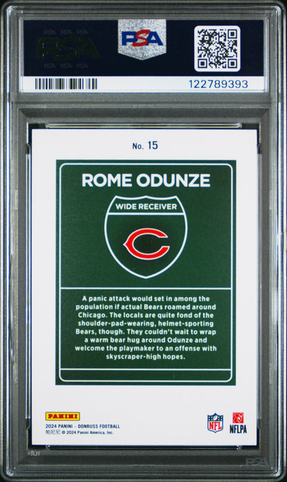 Rome Odunze 2024 Donruss Downtown Rookie PSA 10 Gem Mint