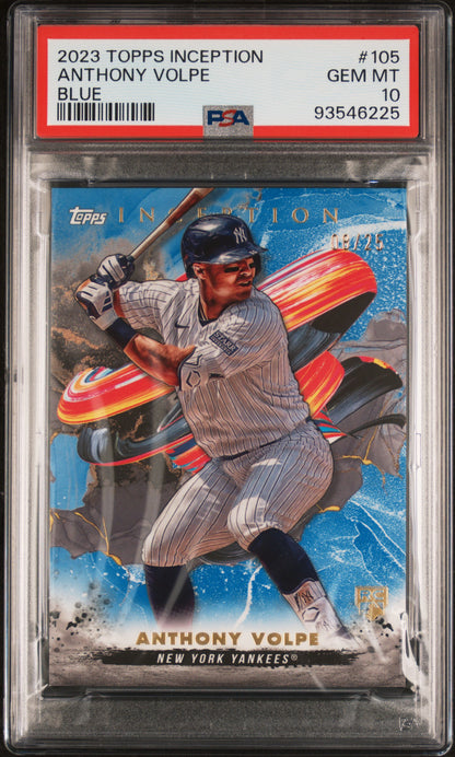 Anthony Volpe 2023 Topps Inception Blue Rookie #8/25 PSA 10 Gem Mint