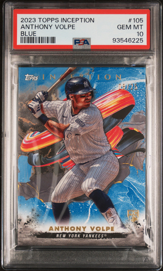 Anthony Volpe 2023 Topps Inception Blue Rookie #8/25 PSA 10 Gem Mint
