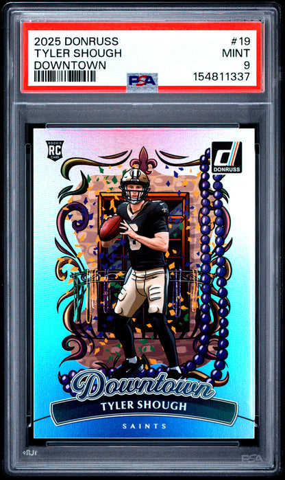 Tyler Shough 2025 Donruss Downtown Rookie PSA 9 Mint 1337