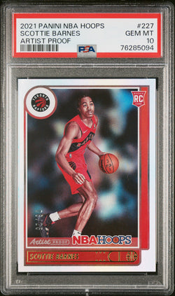 Scottie Barnes 2021 Panini Hoops #227 Artist Proof #6/25 PSA 10 Gem Mint