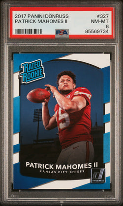 Patrick Mahomes 2017 Donruss #327 PSA 8 NM-Mint 9734