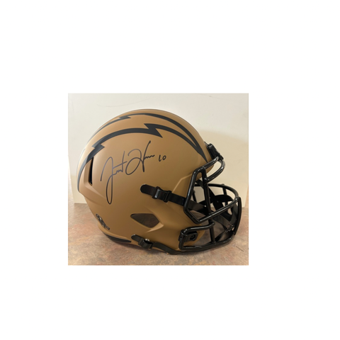 Justin Herbert Signed Salute to Service Replica Full Size Helmet Fanatics Authentication