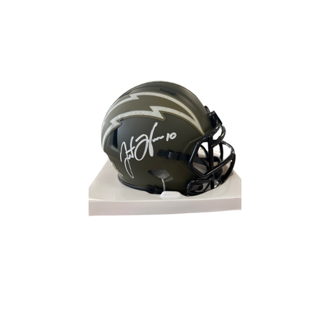 Justin Herbert Signed Mini Riddell Salute to Service Helmet Fanatics Authentication