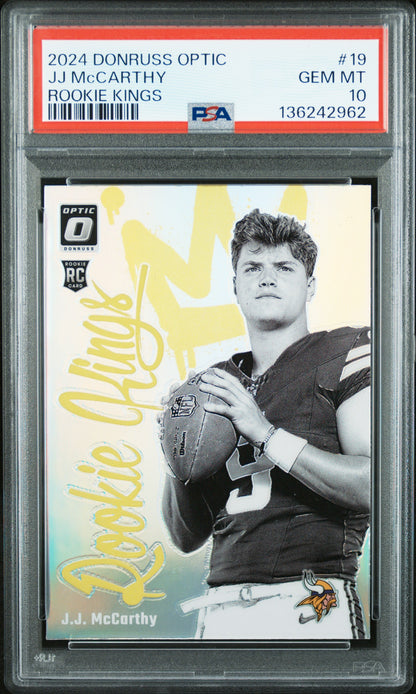 J.J. McCarthy 2024 Donruss Optic Rookie Kings PSA 10 Gem Mint