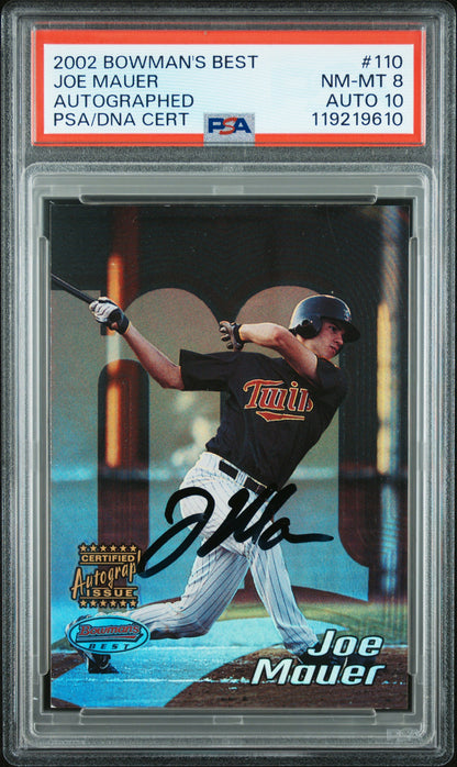 Joe Mauer 2002 Bowmans Best Rookie Auto PSA 8 Auto 10 9610