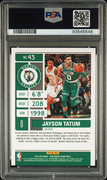 Jayson Tatum 2018 Panini Contenders #43 Cracked Ice #9/25 PSA 10 Gem Mint