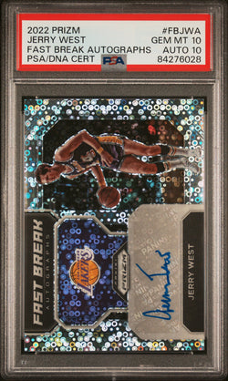 Jerry West 2022 Prizm Fast Break Auto PSA 10 Auto 10