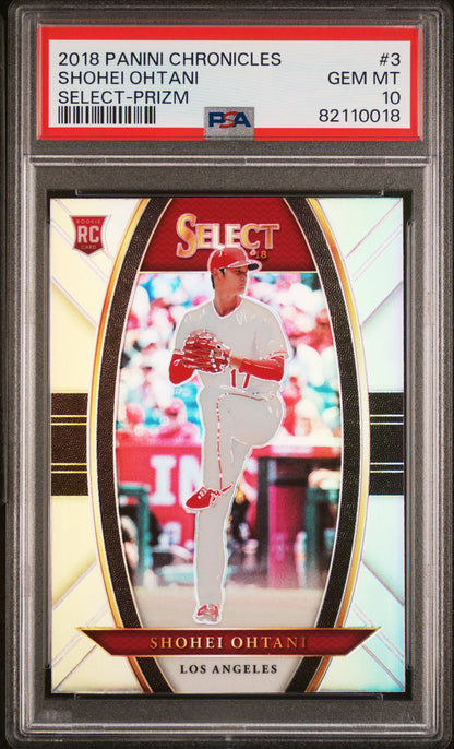 Shohei Ohtani 2018 Panini Select Prizm Silver #3 PSA 10 Gem Mint