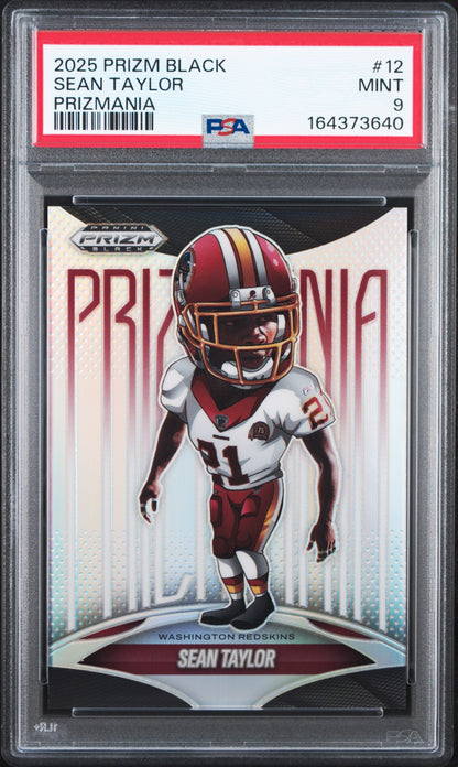 Sean Taylor 2025 Panini Prizm Black Prizmania PSA 9 Mint