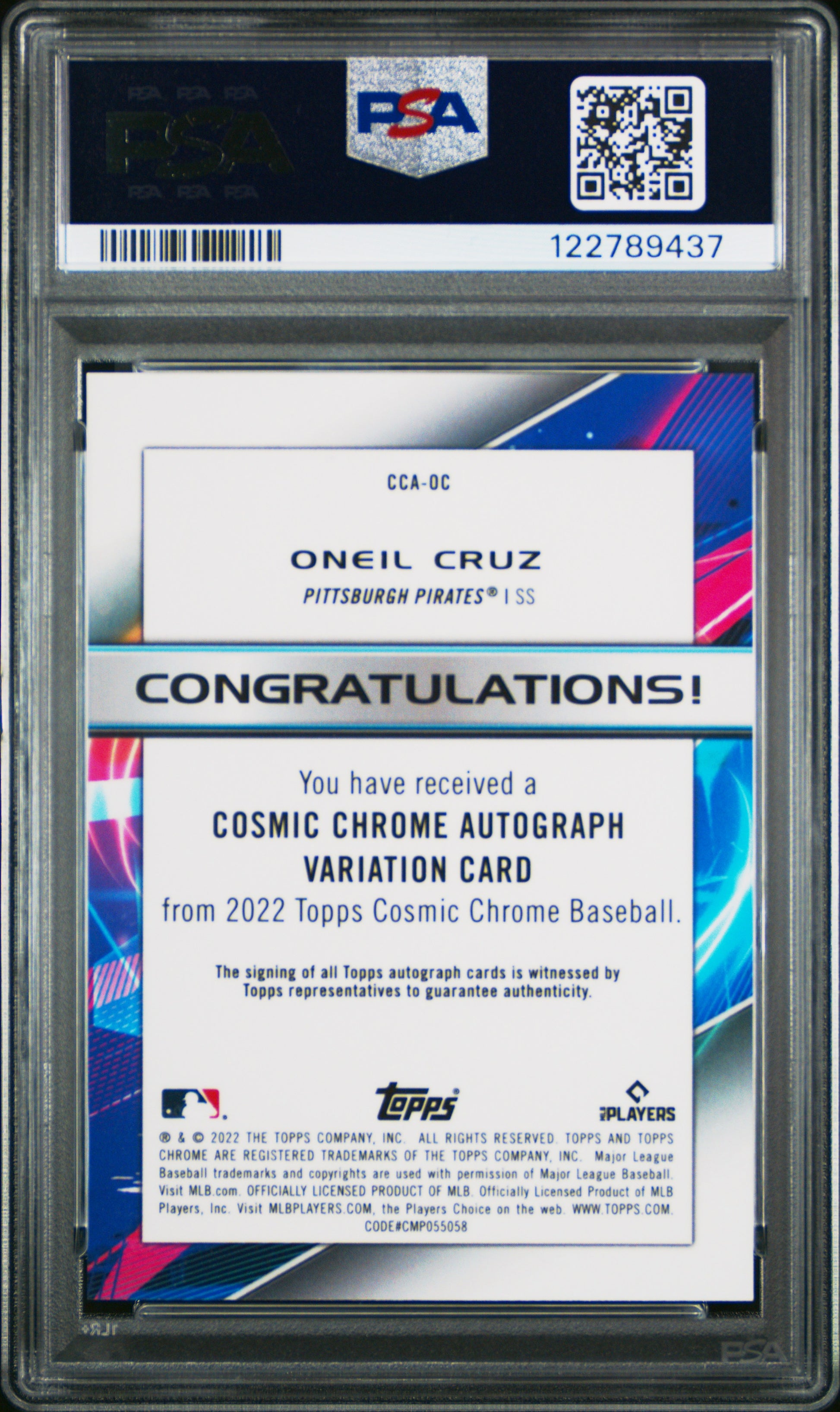 O'Neil Cruz 2022 Topps Chrome Cosmic Rookie Auto PSA 10 Gem Mint