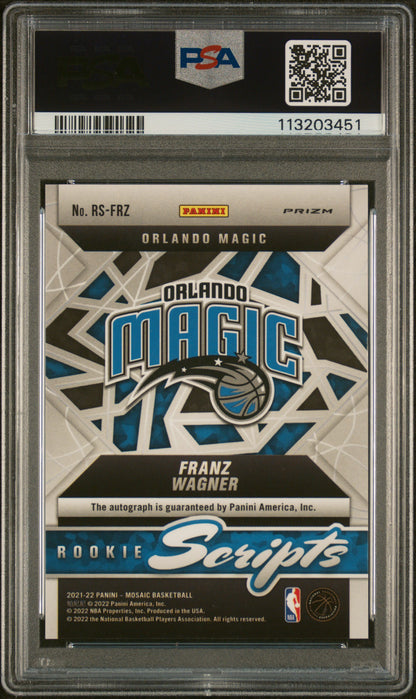 Franz Wagner 2021 Panini Mosaic Rookie Scripts Gold PSA 10 Gem Mint