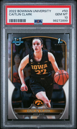 Caitlin Clark 2022 Bowman Chrome University #50 PSA 10 Gem Mint 2899