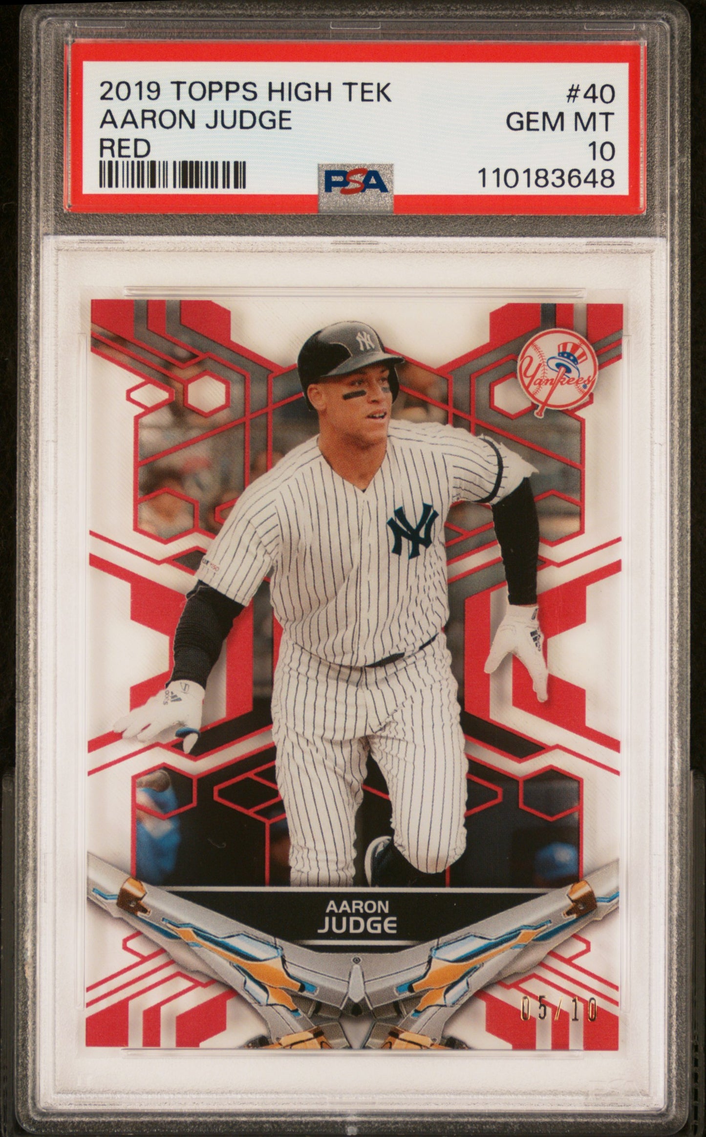 Aaron Judge 2019 Topps High Tek Red #6/10 PSA 10 Gem Mint