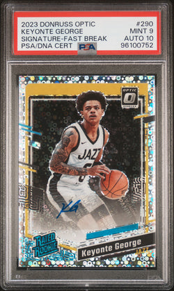 Keyonte George 2023 Donruss Optic Fast Break Auto PSA 9 Auto 10