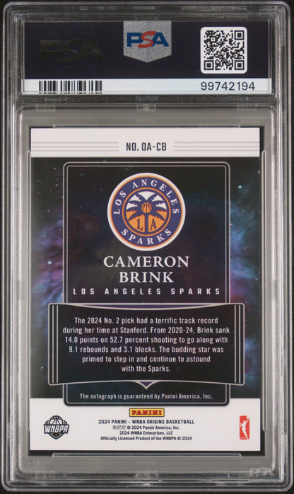 Cameron Brink 2024 Panini Origins WNBA Autograph PSA 8.5 Auto 10