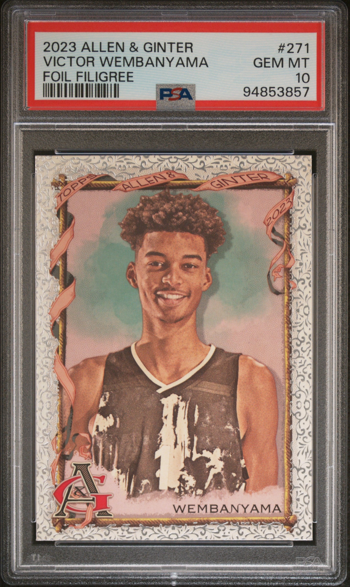 Victor Wembanyama 2023 Topps Allen and Ginter Foil Filigree Rookie PSA 10 Gem Mint