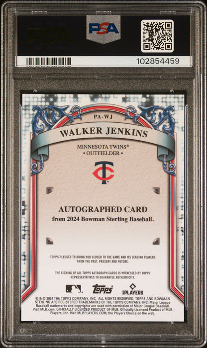 Walker Jenkins 2024 Bowman Sterling Wave Refractor Auto #108/125 PSA 10 Gem Mint