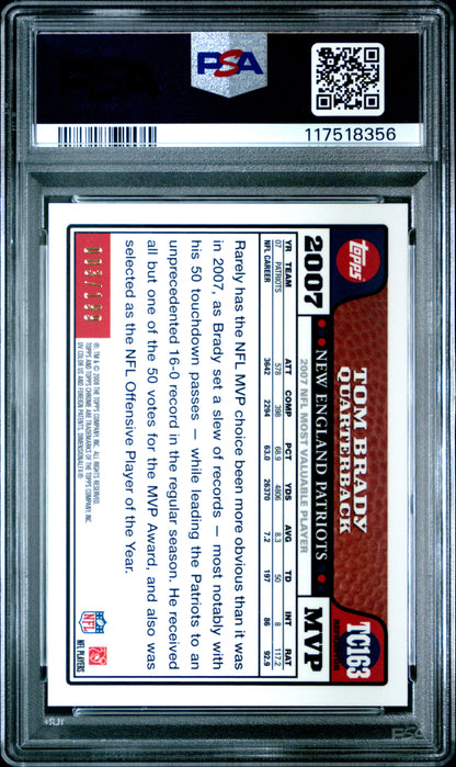 Tom Brady 2008 Topps Chrome #TC163 Gold Refractor #3/199 PSA 10 Gem Mint