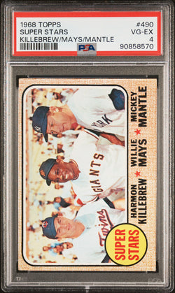 Harmon Killebrew Willie Mays Mickey Mantle 1968 Topps Super Stars #490 PSA 6 VG-EX