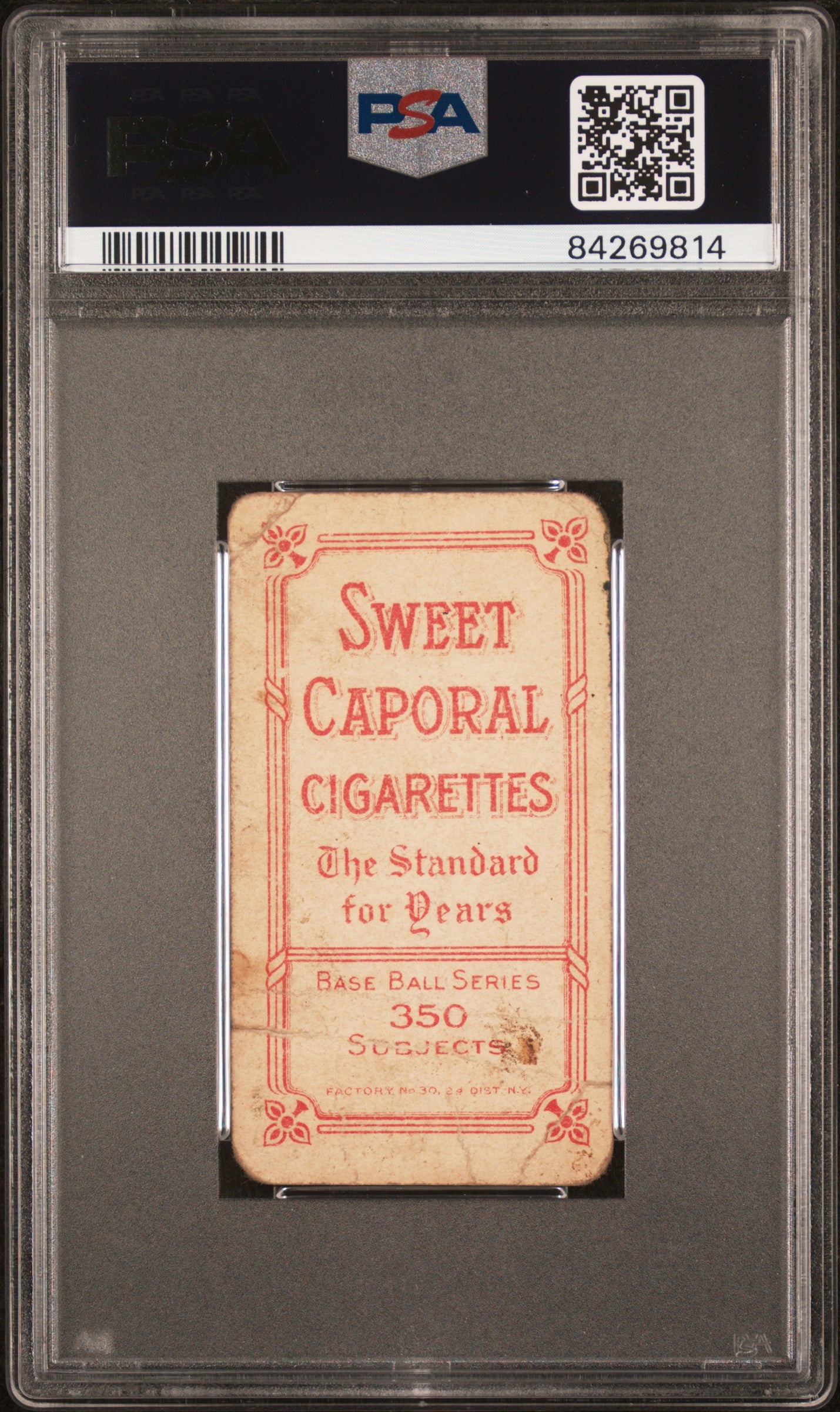Mike Donlin 1909-11 T206 Sweet Caporal 350/30 With Bat PSA 1 Poor