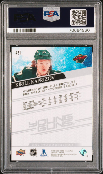 Kirill Kaprizov 2020 Upper Deck Rookie #451 PSa 10 Gem Mint 4960