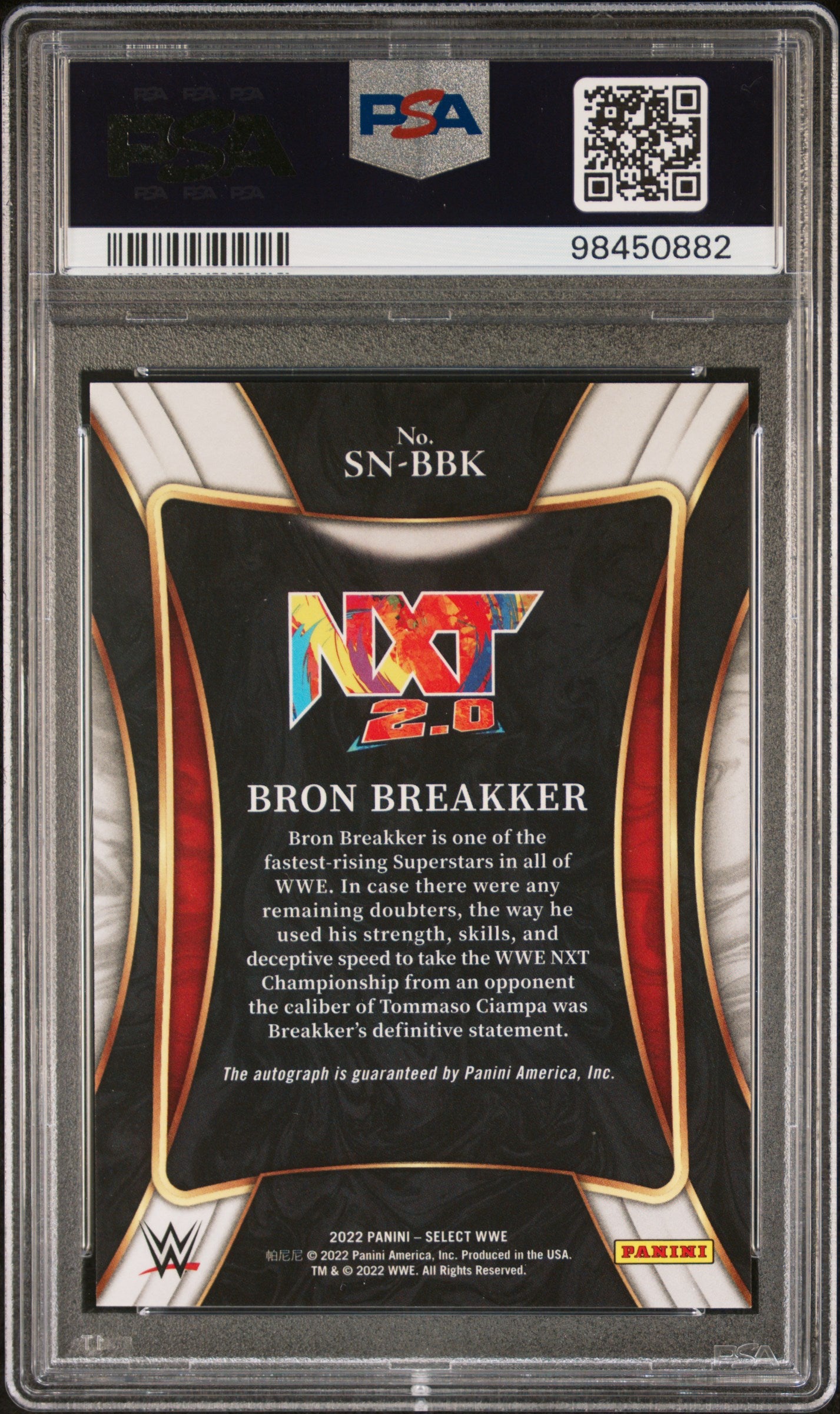 Bron Breakker 2022 Select WWE Signature Selections Auto PSA 10 Gem Mint
