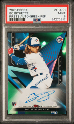 Bo Bichette 2020 Finest Firsts Green Autograph #70/99 PSA 9 Mint