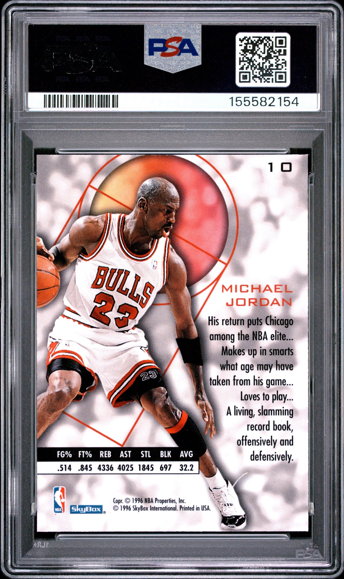 Michael Jordan 1995 Skybox E-XL #10 PSA 9 Mint 2154