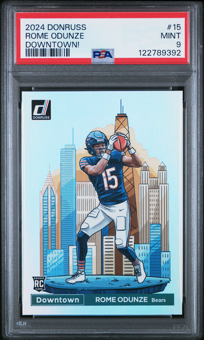 Rome Odunze 2024 Donruss Downtown Rookie PSA 9 Mint