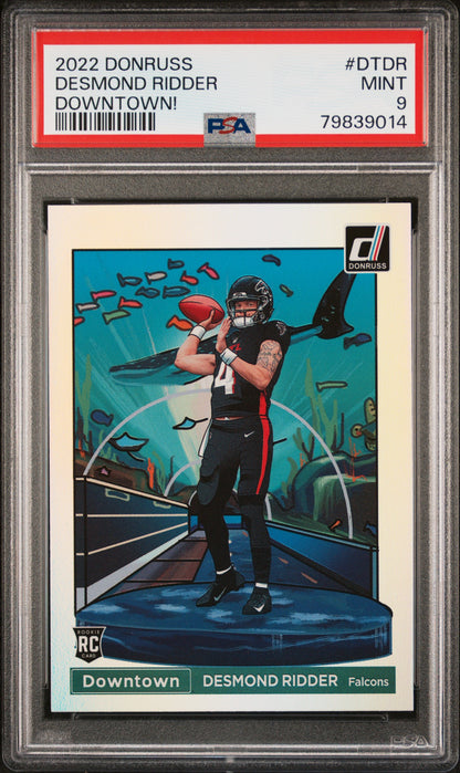 Desmond Ridder 2022 Donruss Downtown PSA 9 Mint
