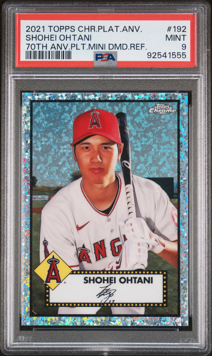 Shohei Ohtani 2021 Topps Chrome Platinum Anniversary Mini Diamond Refractor #45/70 PSA 9 Mint