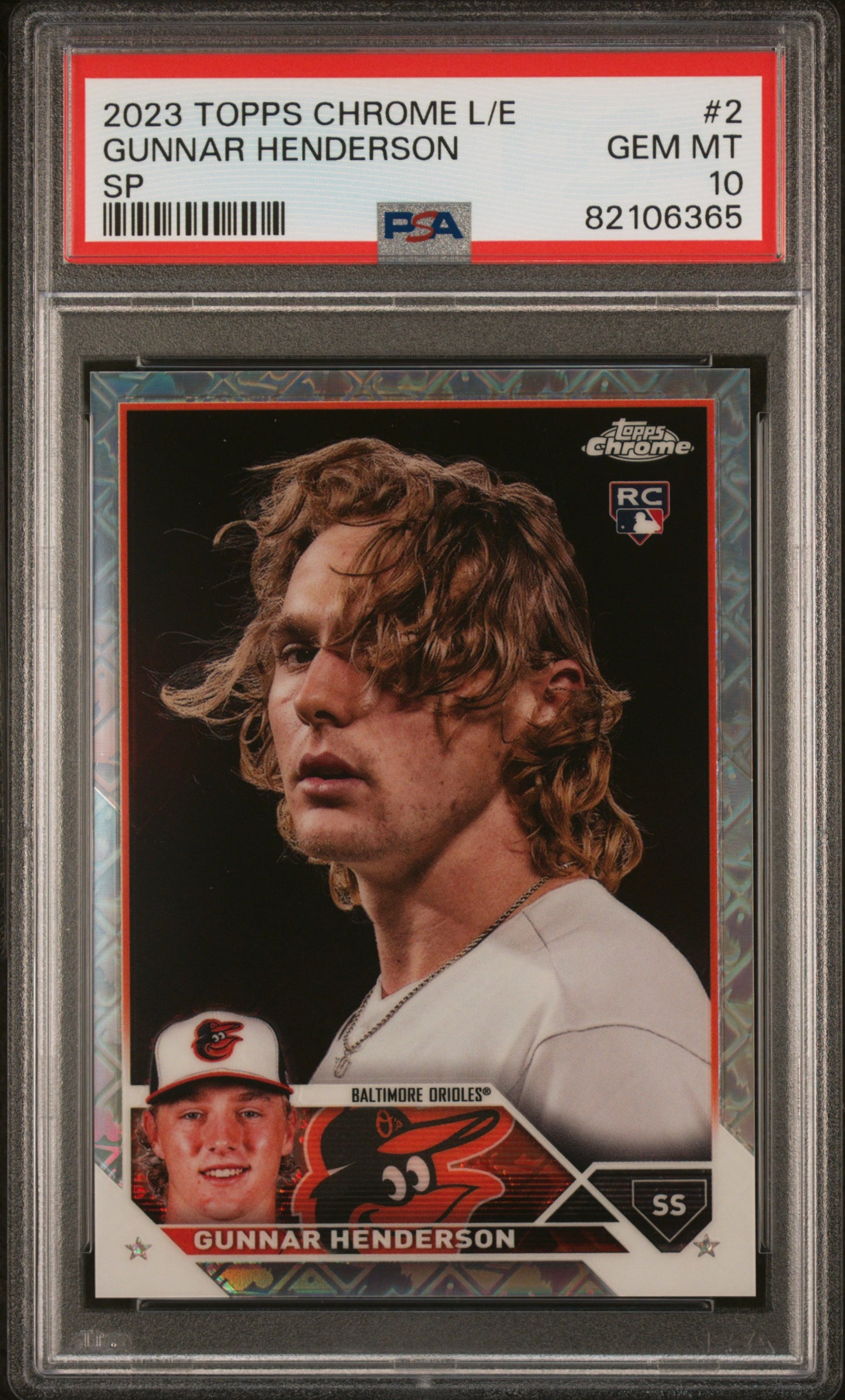 Gunnar Henderson 2023 Topps Chrome Logofractor Rookie SP #2 PSA 10 Gem Mint
