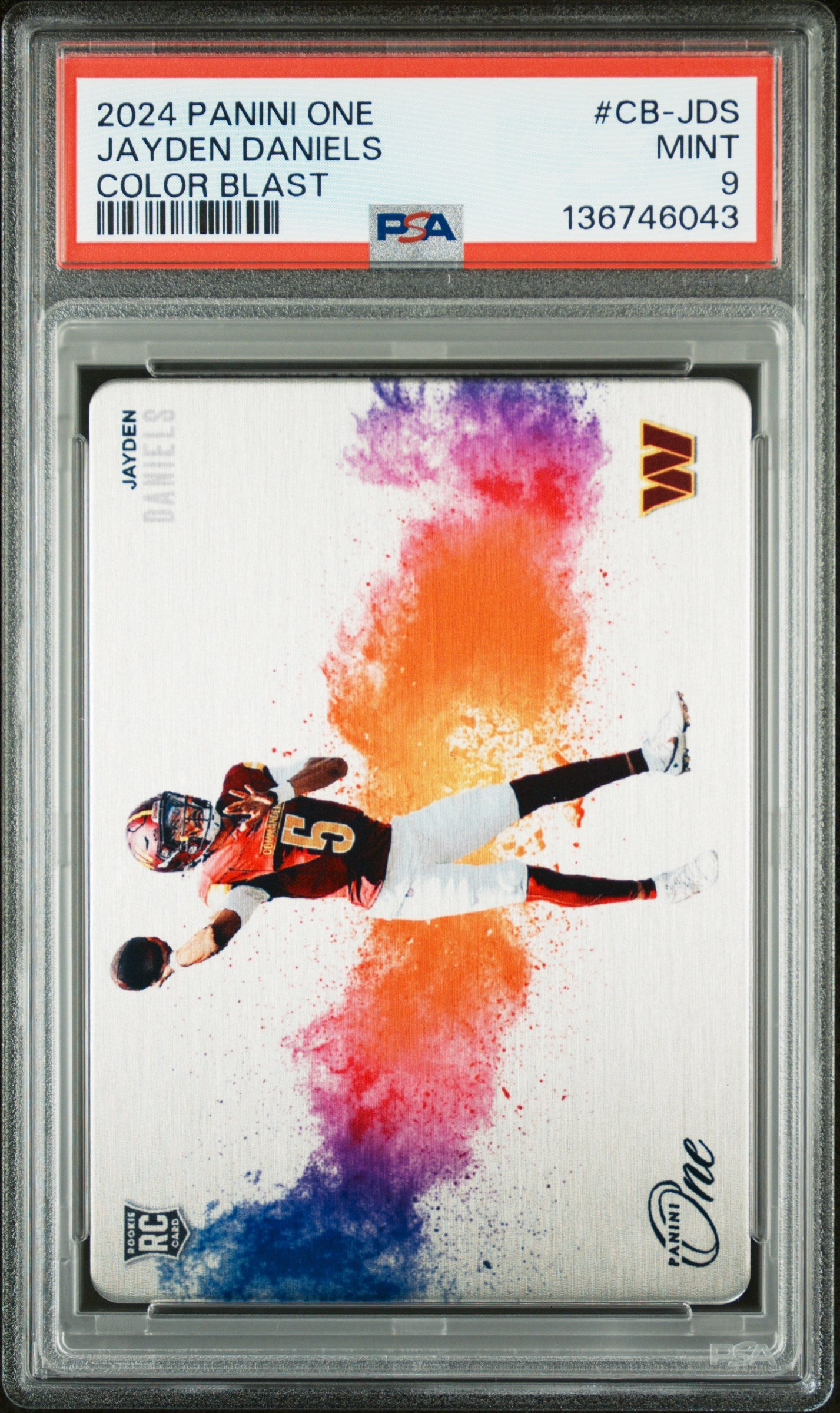 Jayden Daniels 2024 Panini One Color Blast PSA 9 Mint
