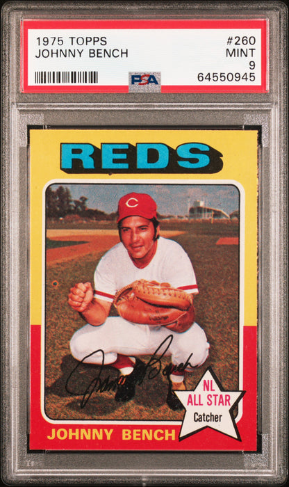 Johnny Bench 1975 Topps #260 PSA 9 Mint