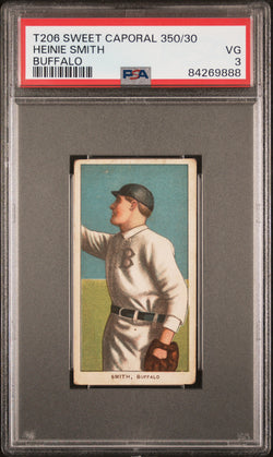 Heinie Smith 1909-11 T206 Sweet Caporal 350/30 Buffalo PSA 3 Very Good