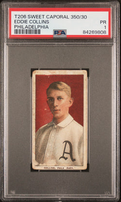 Eddie Collins 1909-11 T206 Sweet Caporal 350/30 Philadelphia PSA 1 Poor