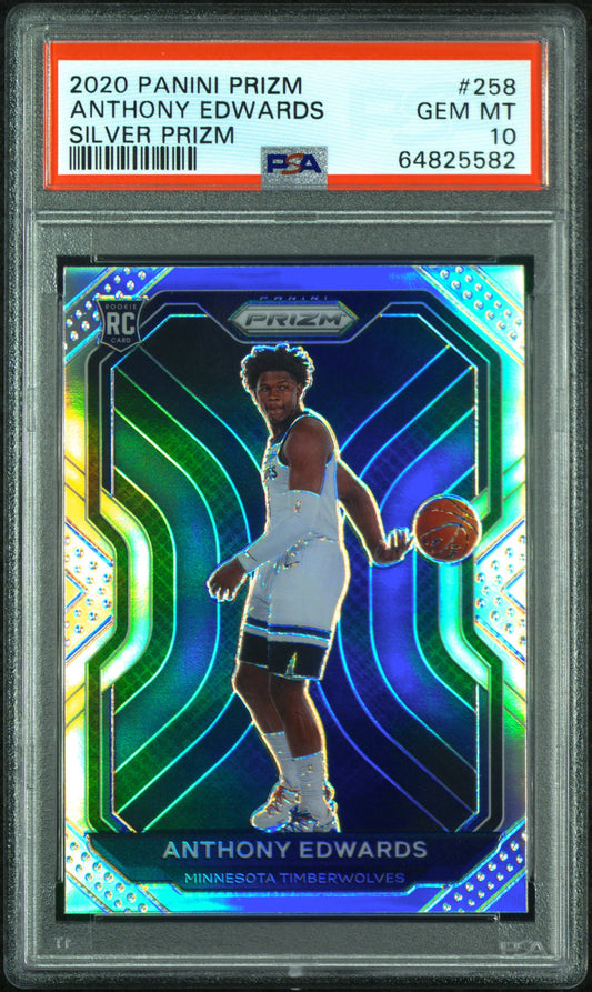 Anthony Edwards 2020 Prizm Rookie #258 Silver Prizm PSA 10 Gem Mint 5582