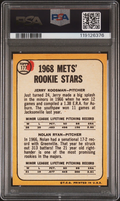 Nolan Ryan 1968 Topps Rookie #177 PSA 5 MK