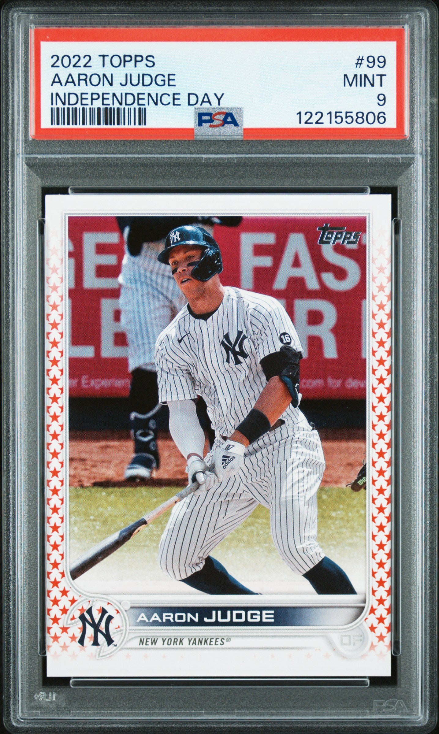 Aaron Judge 2022 Topps #99 Independence Day #9/76 PSA 9 Mint