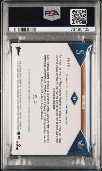 Julio Rodriguez 2022 Topps X Bobby Witt Jr. Jersey #35/99 PSA 10 Gem Mint