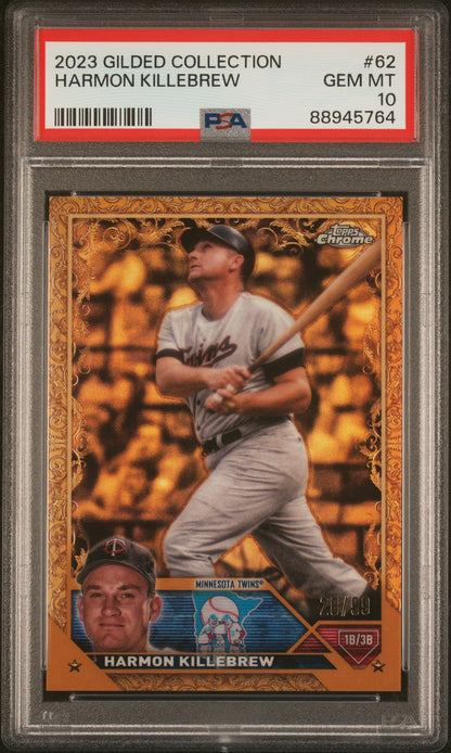 Harmon Killebrew 2023 Topps Gilded Wave Gold Etch #28/99 PSA 10 Gem Mint