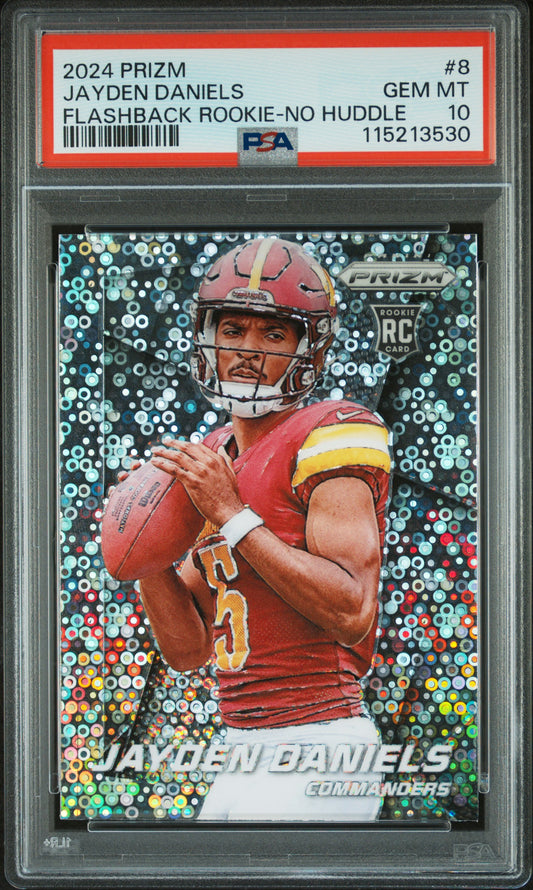 Jayden Daniels 2024 Panini Prizm Flashback No Huddle PSA 10 Gem Mint